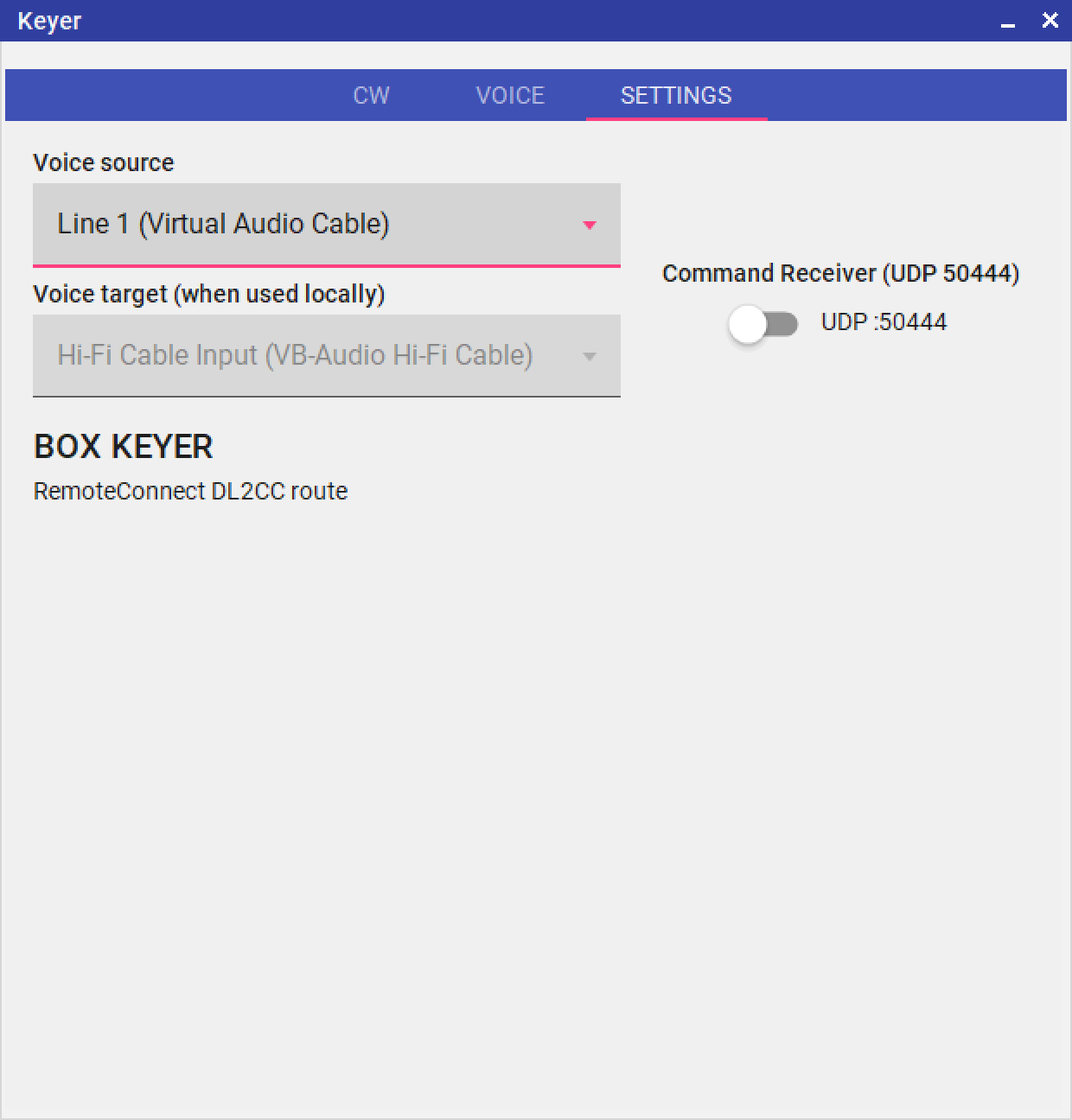 Keyer settings
                tab