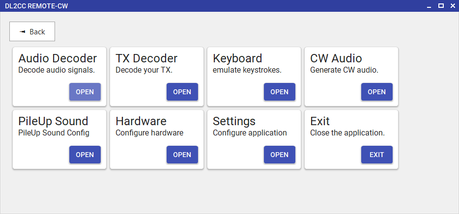 Tools & Settings submenu