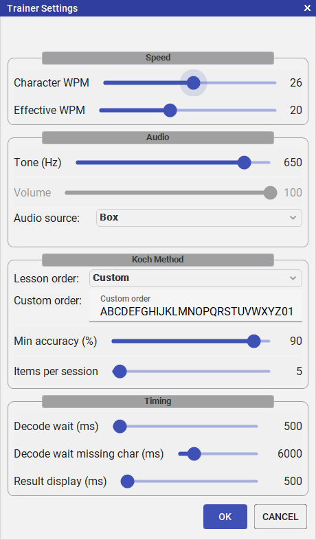 Advanced Trainer settings