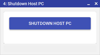 Shutdown Host PC client window — idle state with the Shutdown button