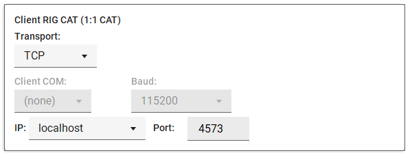 Client settings — rigctld proxy and TS2000 emulator