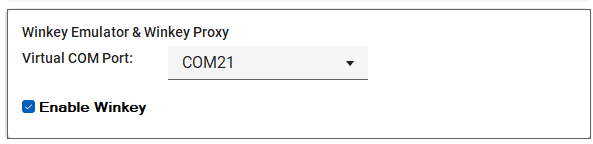 Client settings — Winkey Emulator and Winkey Proxy card