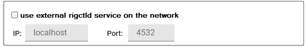 Host settings — use external rigctld service on the network