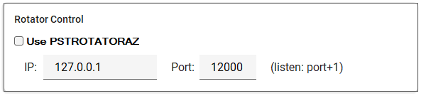 Host settings — Rotator Control card