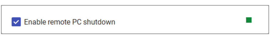 Host settings — Enable remote PC shutdown