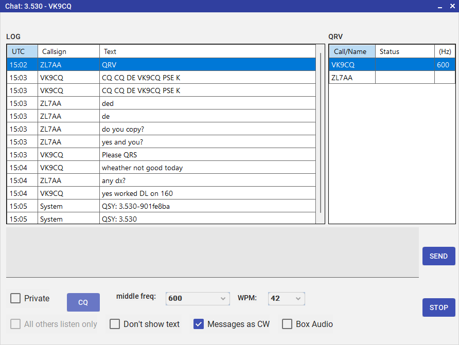 Morse Chat room