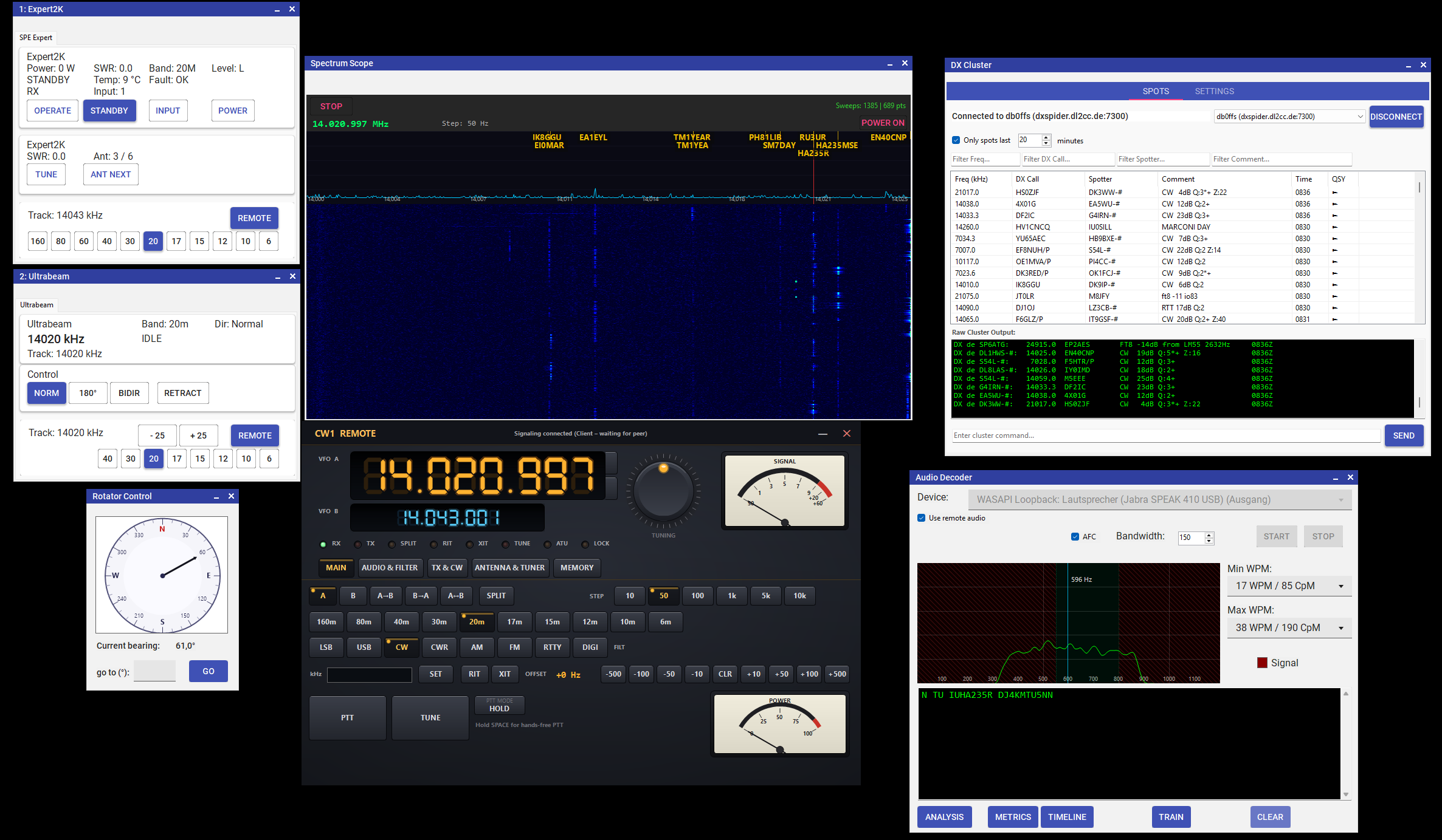 Remote Station — all windows open